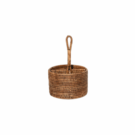 Rattan round condiment holder