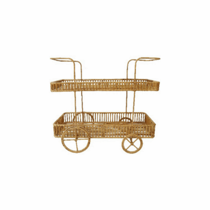Rattan Serving Car